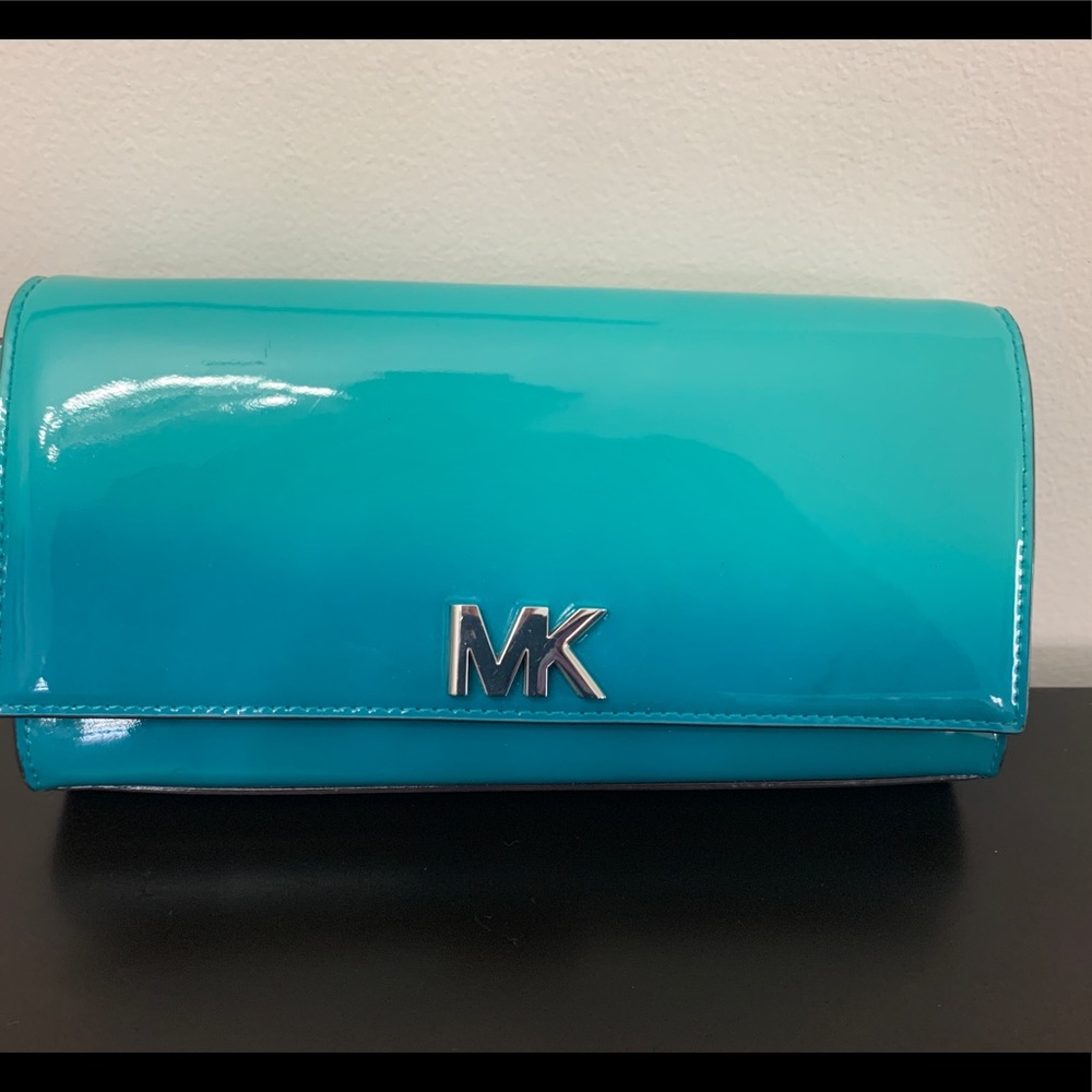 Green and Blue Fade Michael Kors Clutch